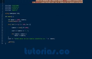 programacion en c++: el menor de los numeros aleatorios