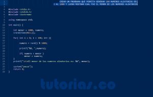 programacion en turbo C: el menor de los numeros aleatorios