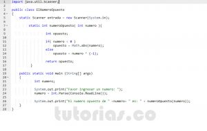 programacion en java: el numero opuesto