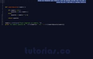 programacion en python: el numero opuesto