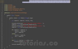 programacion en c#: enteros por extension en rango