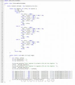 programacion en java: intercambiar unidades entre dos cifras