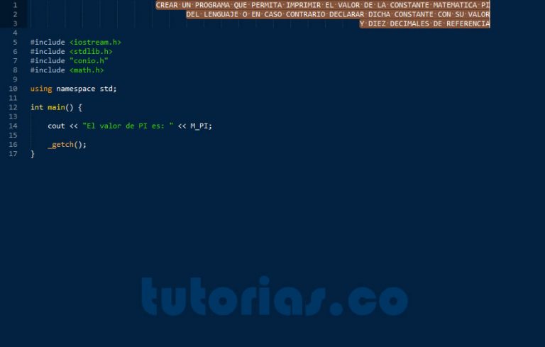 operadores – visual C++ (la constante PI) | Tutorias.co
