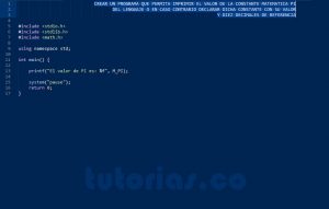 programacion en turbo C: la constante PI