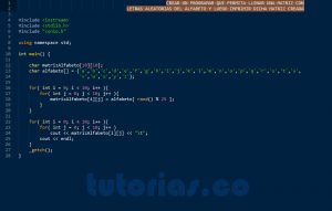 programacion en C++: matriz alfabeto