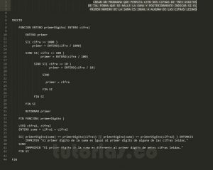 programacion en pseudocodigo: primer digito de la suma