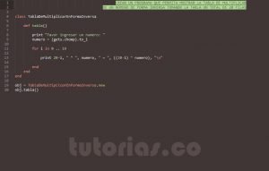 programacion en ruby: tabla de multiplicar en forma inversa