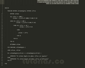 programacion en pseudocodigo: ultimo digito de dos cifras