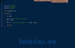 programacion en C++: area de un cuadrado