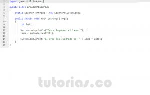 programacion en java: area de un cuadrado
