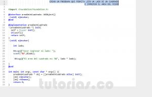 programacion en objective c: area de un cuadrado