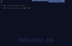 programacion en python: area de un cuadrado