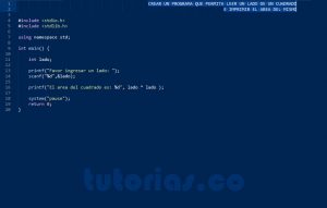 programacion en turbo C: area de un cuadrado