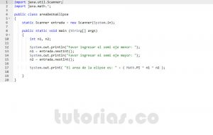 programacion en java: area de una elipse