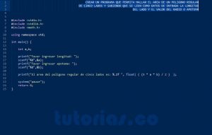 programacion en turbo C: area de un poligono regular