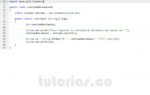 programacion en java: cantidad decimales de PI