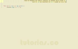 programacion en javascript: ciclo for con decimal