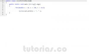 programacion en java: ciclo for con decimal