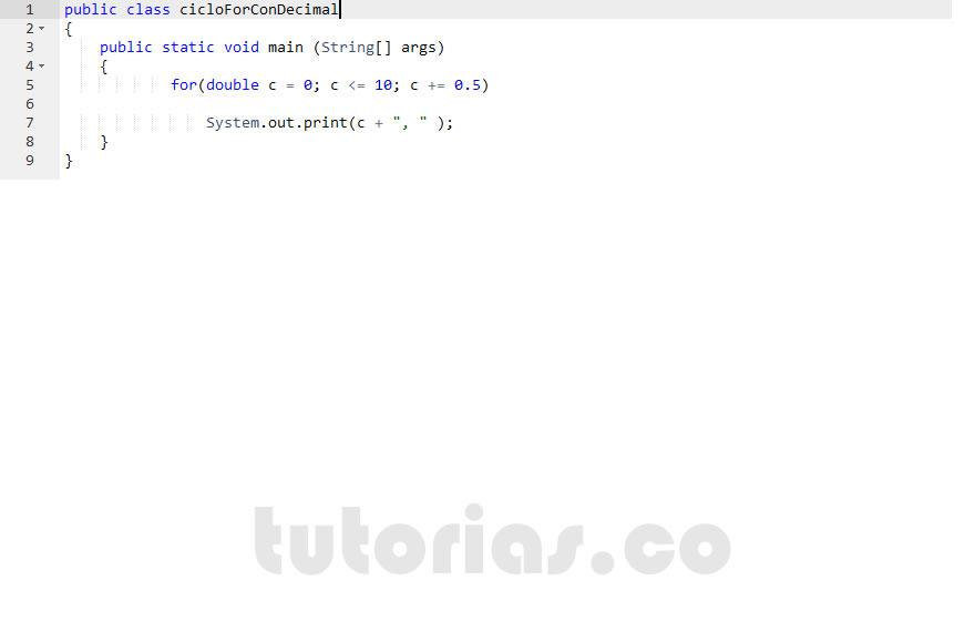 ciclo for – java (ciclo for con decimal)