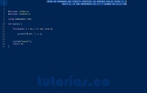 programacion en turbo C: ciclo for con decimal