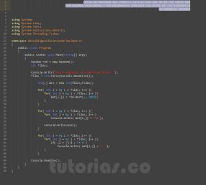 programacion en c#: datos diagonales secundarias impares