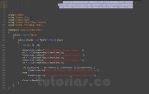 programacion en c#: numeros excluyentes