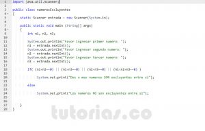 programacion en java: numeros excluyentes