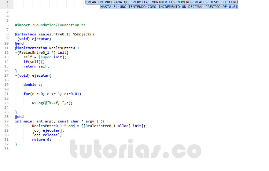 programacion en objective c: reales entre 0 y 1