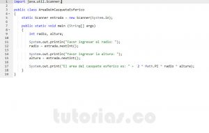 programacion en java: area de un casquete esferico