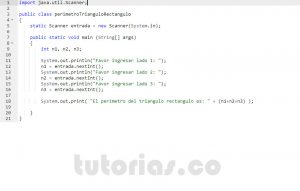 programacion en java: perimetro de un triangulo rectangulo
