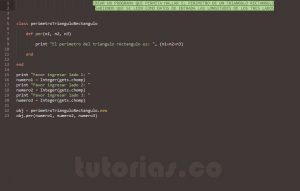 programacion en ruby: perimetro de un triangulo rectangulo