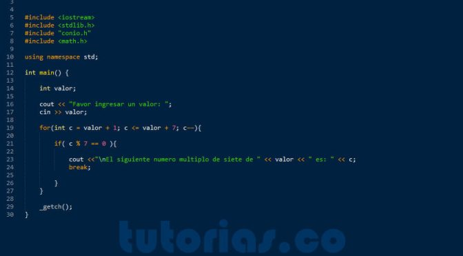 programacion en C++: el siguiente numero multiplo de siete