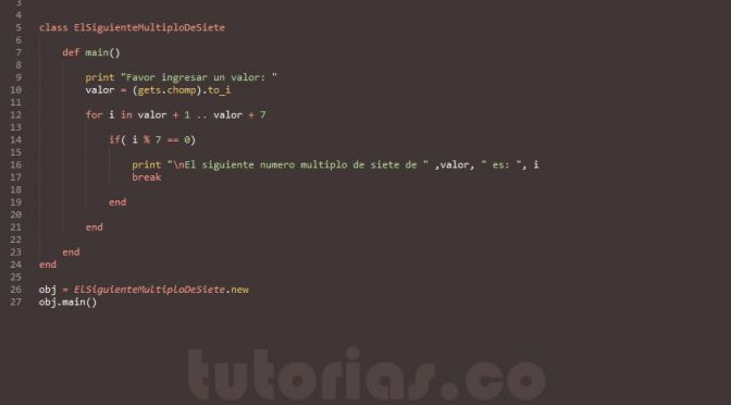 programacion en ruby: el siguiente numero multiplo de siete