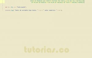 programacion en javscript: imprimir texto y variables
