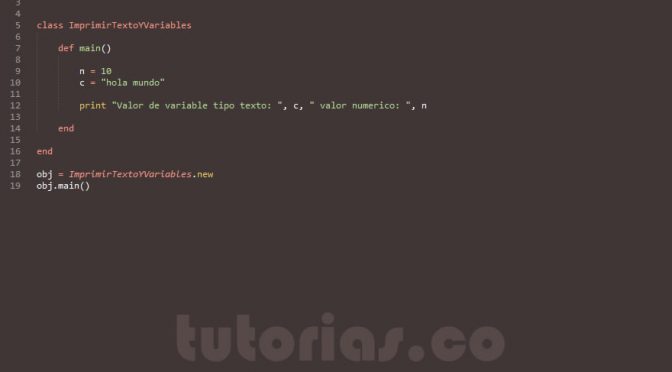 programacion en ruby: imprimir texto y variables