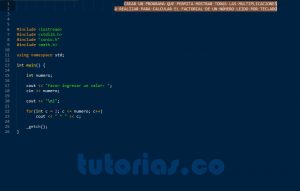 programacion en C++: multiplicaciones en factorial