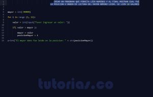 programacion en python: posicion del mayor dato leido