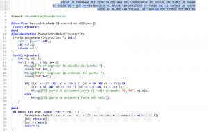programacion en objective C: puntos sobre radar circunscrito