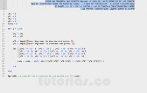 programacion en matLab: suma de puntos sobre radar circunscrito