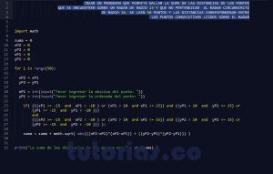 programacion en python: suma de puntos sobre radar circunscrito