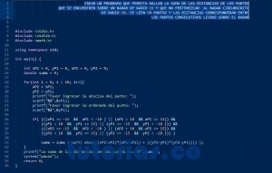 programacion en turbo C: suma de puntos sobre radar circunscrito