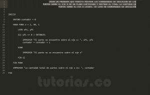 programacion en pseudocodigo: cantidad de puntos sobre el eje X