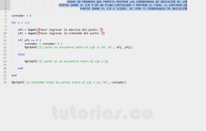 programacion en matLab: cantidad de puntos sobre el eje X