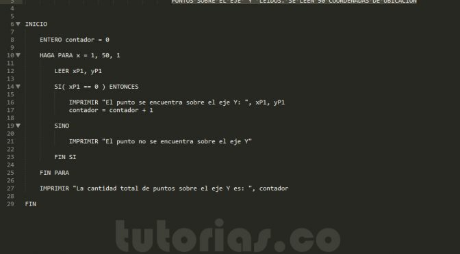 programacion en pseudocodigo: cantidad de puntos sobre el eje Y