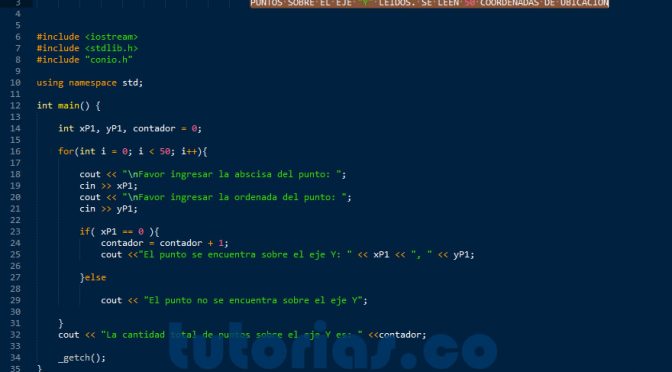 programacion en C++: cantidad de puntos sobre el eje Y