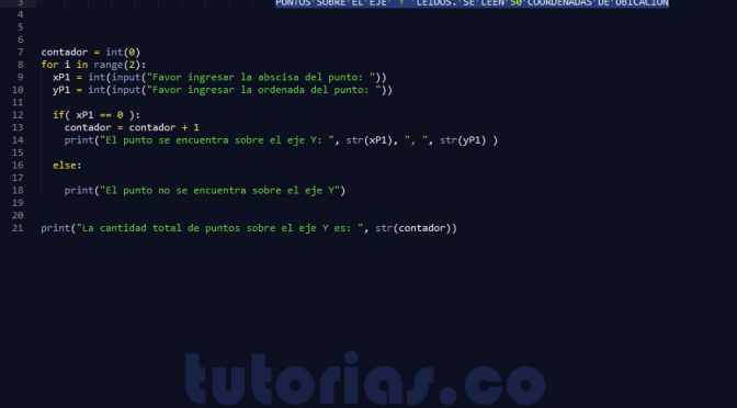 programacion en python: cantidad de puntos sobre el eje Y