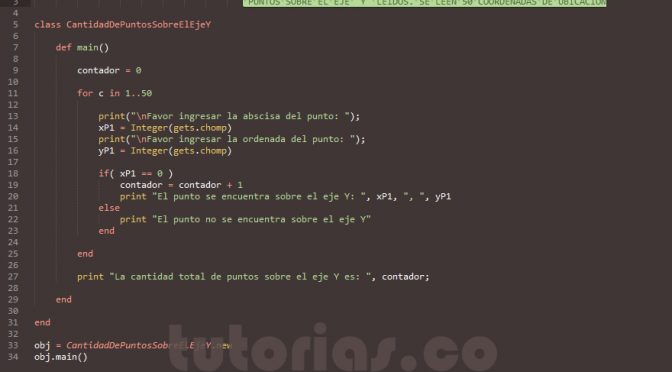 programacion en ruby: cantidad de puntos sobre el eje Y