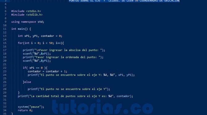 ciclo for – turbo C (cantidad de puntos sobre el eje Y)