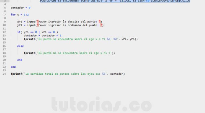 ciclo for – matLab (cantidad de puntos sobre los ejes X o Y)