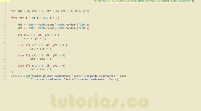 programacion en javascript: contador de puntos sobre cuadrantes